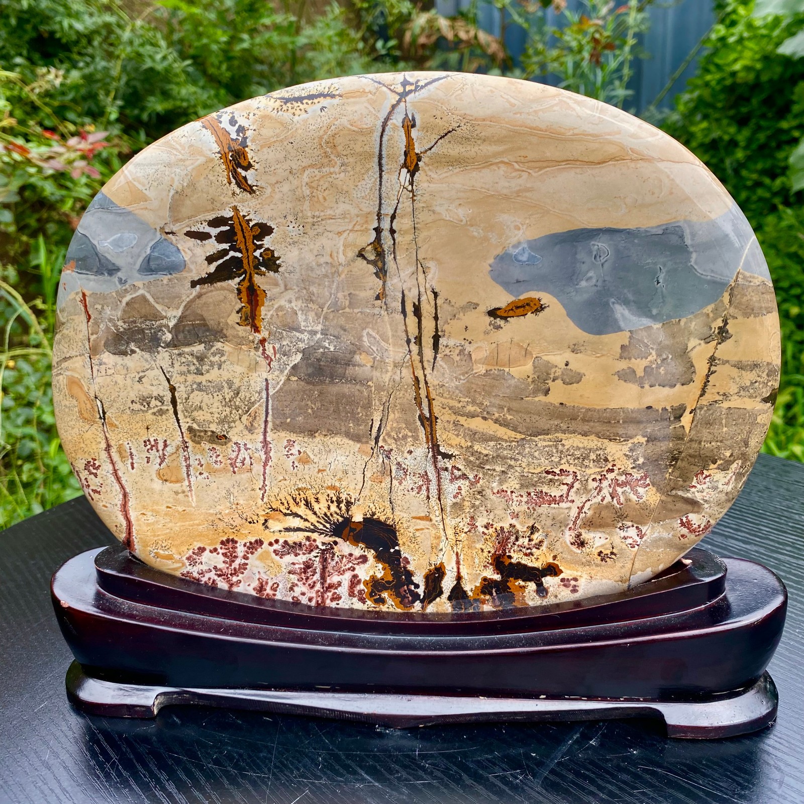 6.1LB Natural Chinese tree like limestone image, stone Guohua ball 6.1LB Natural Chinese tree like limestone image, stone Guohua ball