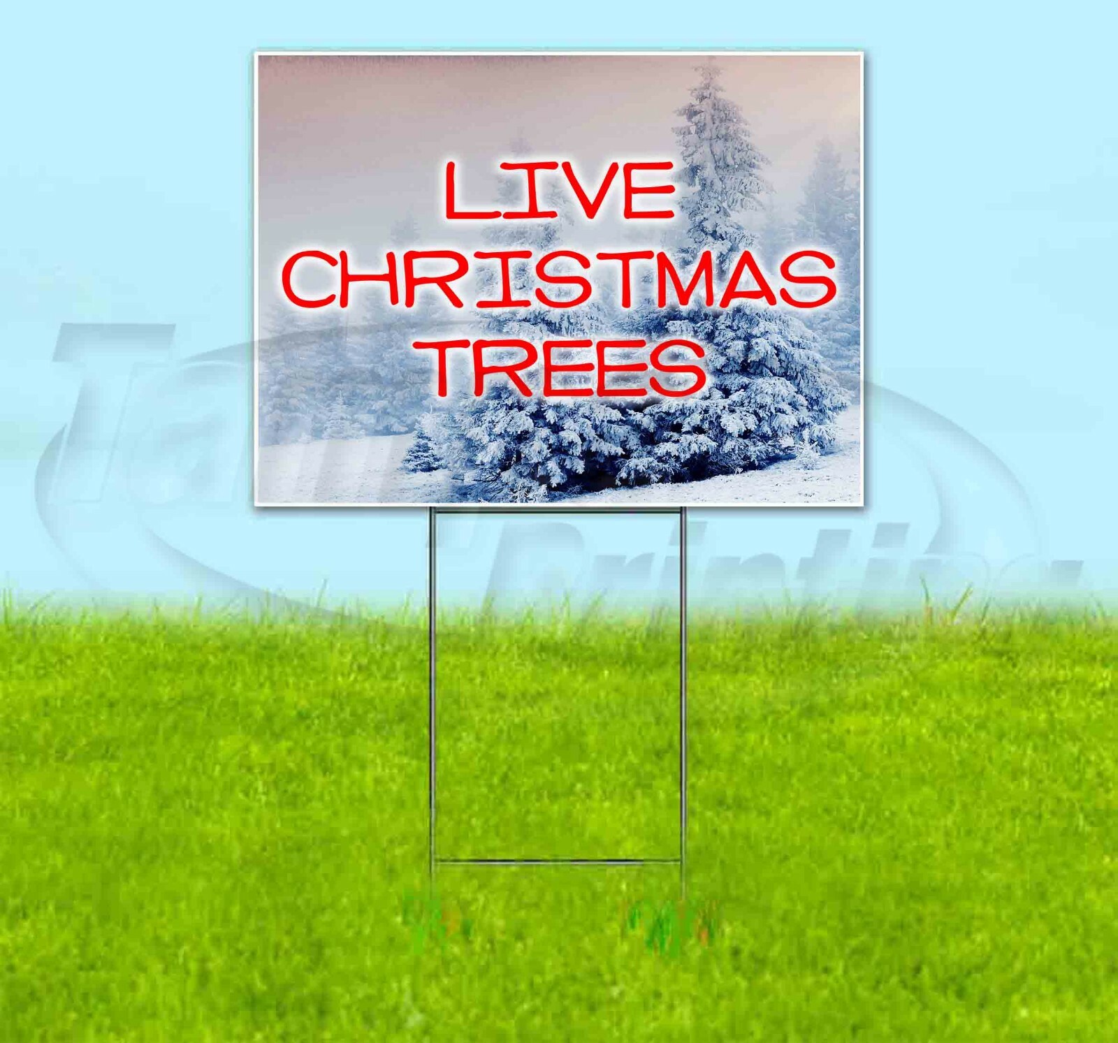 LIVE CHRISTMAS TREES 18x24 Yard Sign Corrugated Plastic Bandit Lawn USA HOLIDAYS LIVE CHRISTMAS TREES 18x24 Yard Sign Corrugated Plastic Bandit Lawn USA HOLIDAYS