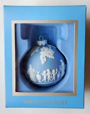 Wedgewood Blue & White Jasperware Christmas Ball Ornament picture