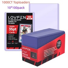 1000CT 3"x4" Toploaders For Standard 35pt Sports Trading Cards 10*100Pack picture