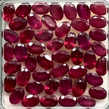 12 Pcs Natural Ruby 6x4mm Oval Cut Rich Sparkling Red Gemstones Wholesale Lot picture