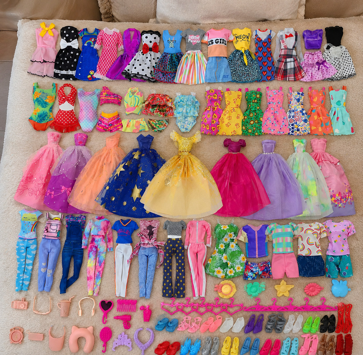 50PCS Handmade Barbie Doll Clothes Set for 11.5" Fashion Doll Dresses Accessorie