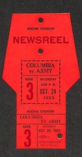 OCTOBER 24, 1953 COLUMBIA VS ARMY FOOTBALL GAME NEWSREEL PASS picture