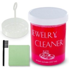 JSP Gold Silver Jewelry Cleaner Solution Diamond Gem Dip Liquid Basket Brush picture