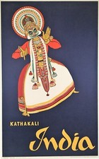 Original 1958 Kathakali, India Tourism Poster picture