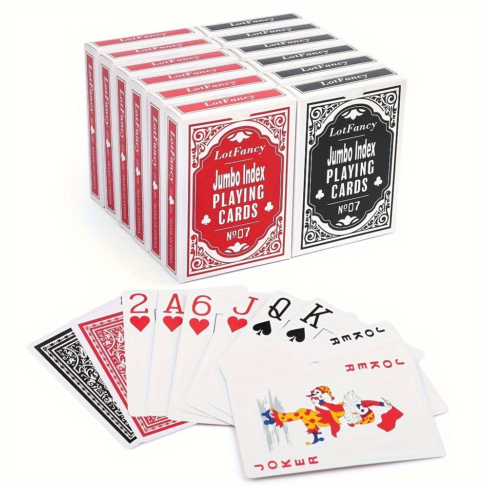 Playing Cards Large Print Jumbo Index 12 Decks of Cards Poker Size 6 Red 6 Black Playing Cards Large Print Jumbo Index 12 Decks of Cards Poker Size 6 Red 6 Black