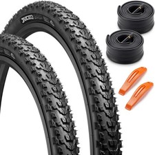 Pack of 2 Mountain Bike Tires with Inner Tubes & Tire Levers 26*2.2" Foldable picture