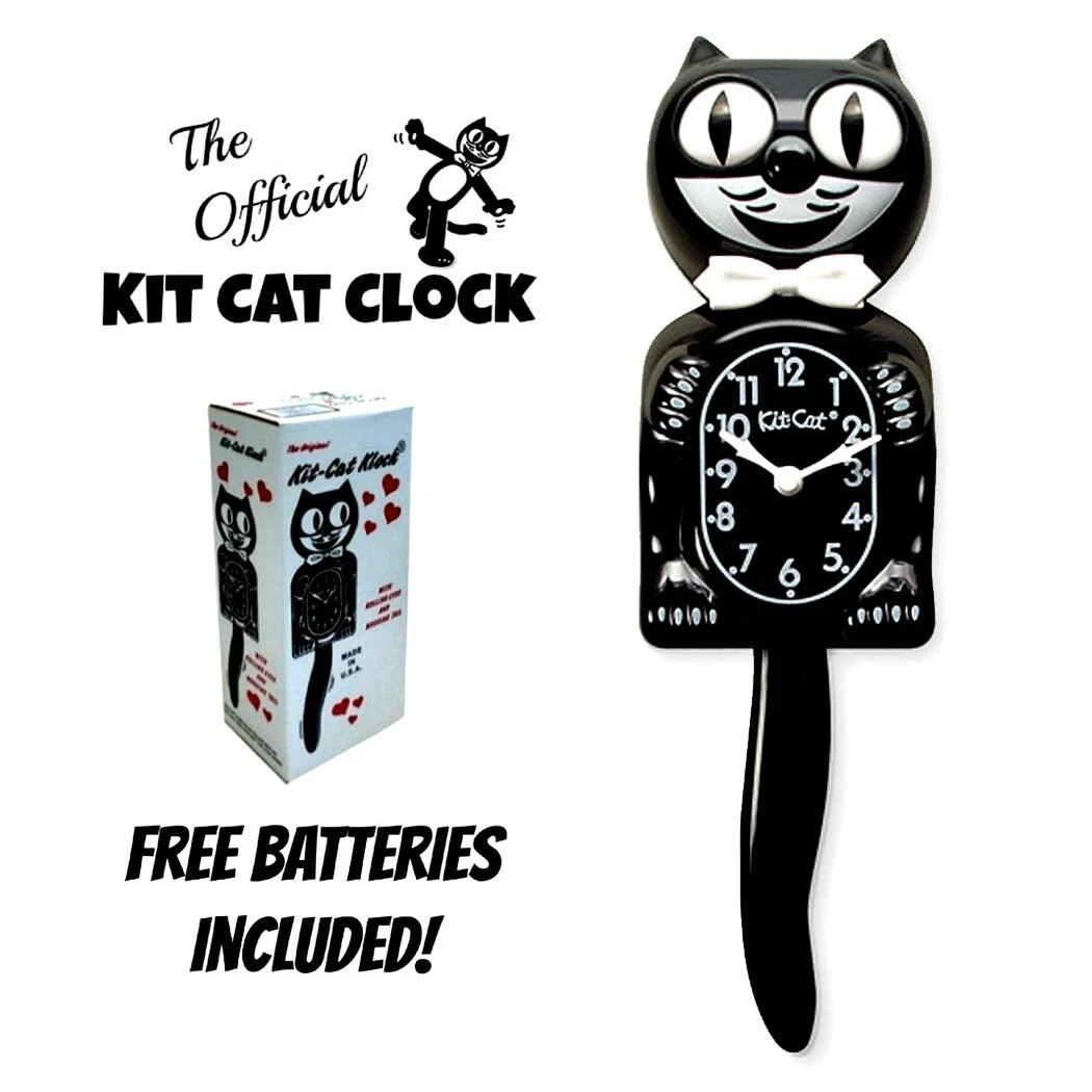 CLASSIC BLACK KIT CAT CLOCK 15.5" Free Battery Official MADE IN USA Klock NEW CLASSIC BLACK KIT CAT CLOCK 15.5" Free Battery Official MADE IN USA Klock NEW