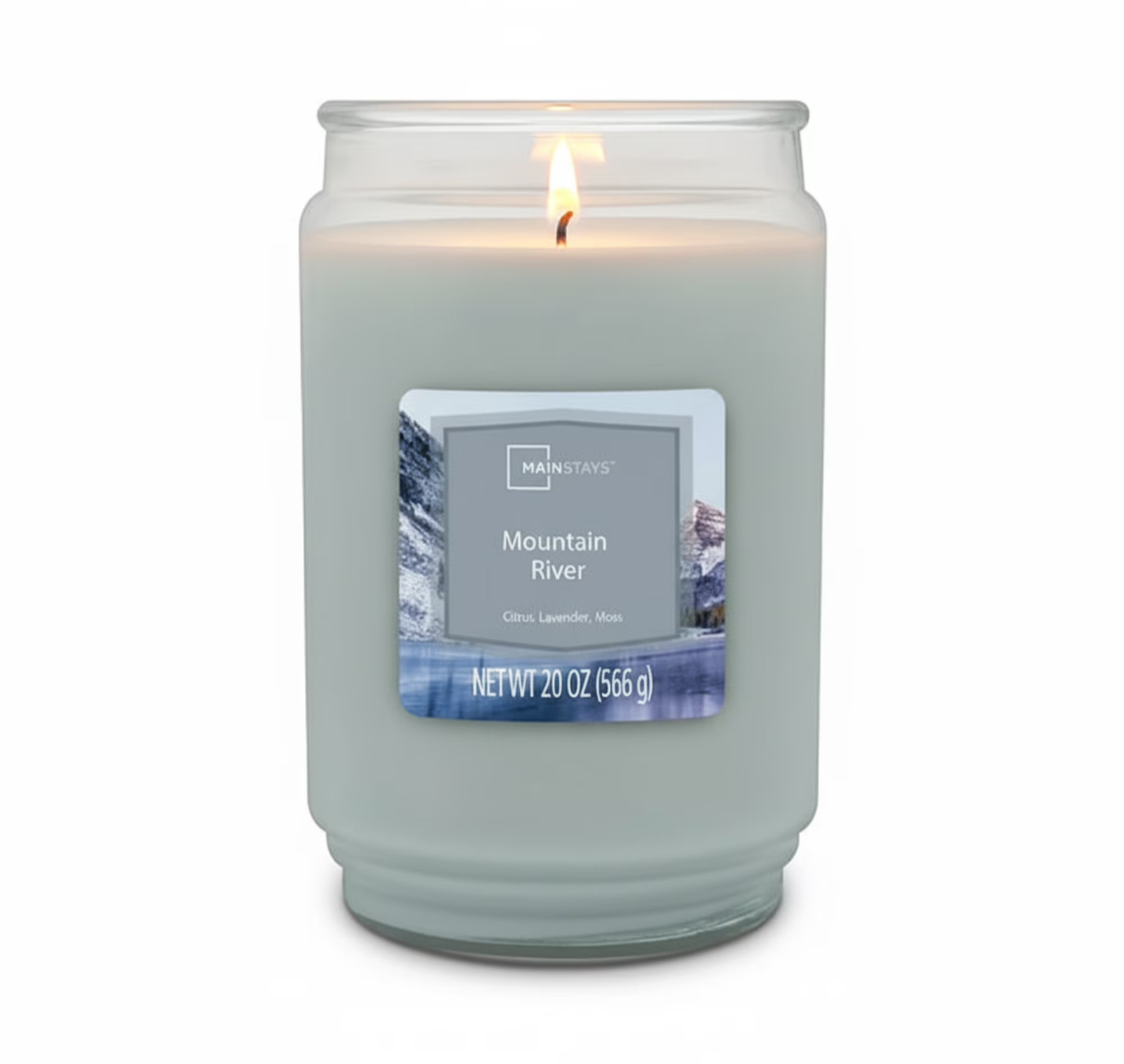 Mainstays Mountain River scented single-Wick Large Glass Jar candle 20 oz... Mainstays Mountain River scented single-Wick Large Glass Jar candle 20 oz...