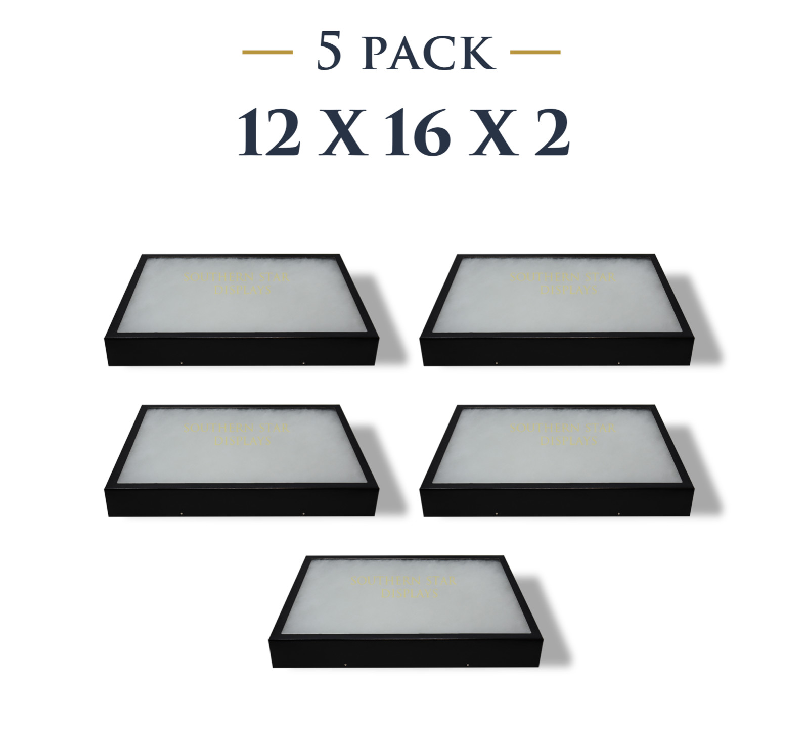 5 Pack of 12 x 16 x 2 Riker Display Cases Boxes for Collectibles Arrowheads 5 Pack of 12 x 16 x 2 Riker Display Cases Boxes for Collectibles Arrowheads