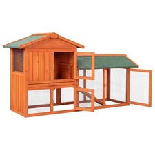 61" Wooden Rabbit Hutch Chicken Coop Small Pet House Bunny Cage w/Ramp Run picture