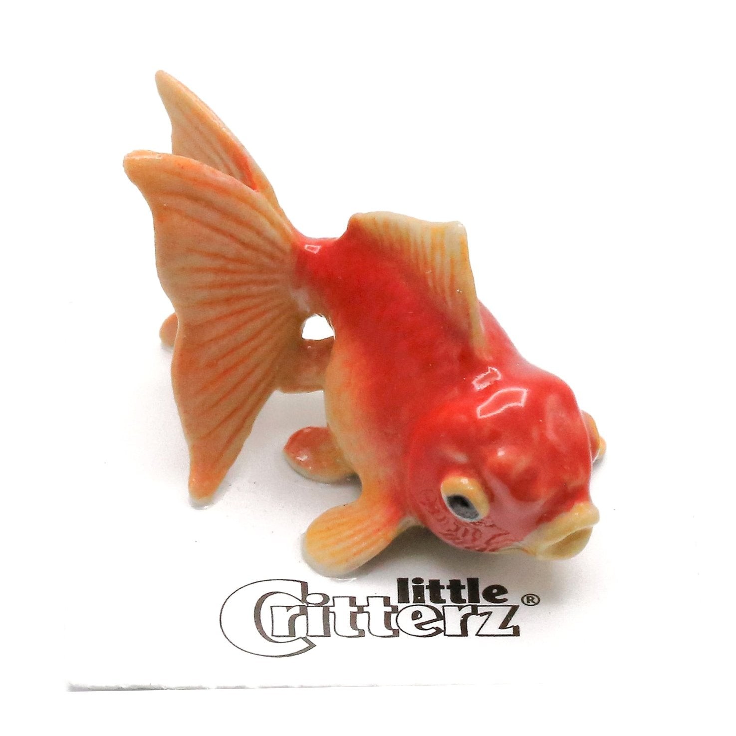 Little Critterz Fish - Fantail Goldfish "Fancy" - Miniature Porcelain Figurine Little Critterz Fish - Fantail Goldfish "Fancy" - Miniature Porcelain Figurine