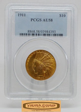 1911 Indian Head Gold $10, Eagle, PCGS AU58, Mintage of 505,500 Coins - #B63138 picture