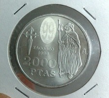 Camino de Santiago the Way of St James Silver coin Holy Year  Spain 1999 picture