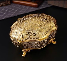 Exquisite Golden Ornate Victorian Jewelry Box picture