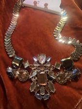 Costume Jewelry Set Amber Colored Necklace And Earrings Renaissance Style  picture