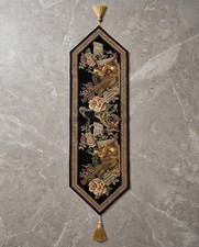 Vtg Belgium Tapestry Runner Lurex Detail and tassel. New without tag 13"×41" picture