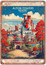 Alton Towers Resort Staffordshire United Kingdom Retro Poster Metal Sign T3585 picture