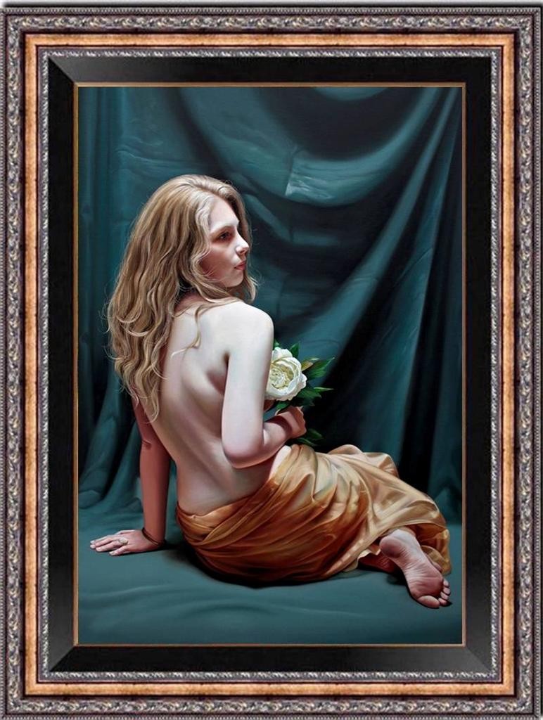 Hand Painted Oil Painting art Female woman Nude On Canvas 24"X36"