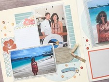 Beach Scrapbook Layout, 12 by 12 Scrapbook Pages, Vacation Premade Pages picture