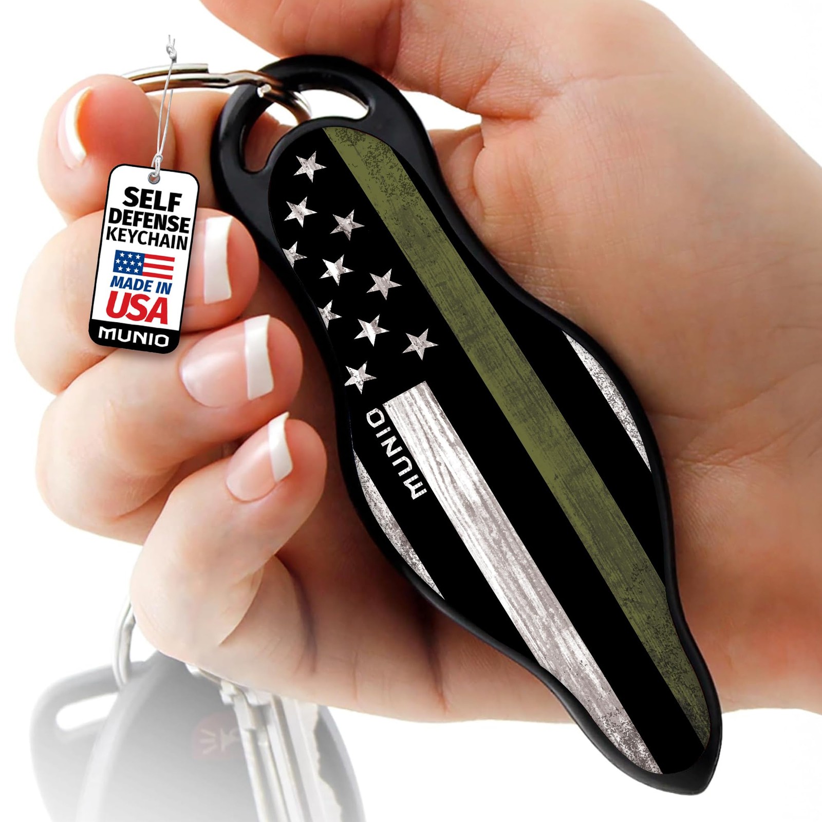 Self Defense Keychain - Thin Green Line, TSA Approved, Non-Lethal Self Defense Keychain - Thin Green Line, TSA Approved, Non-Lethal
