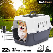 22" Pet Travel Carrier Hard Sided Dog Cat Transporter Cage Plastic Animal Crate picture