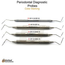 4Pcs Dental Examination Probes William Color Depth Measuring Double Ended Probes picture