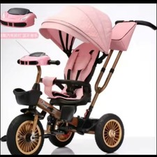 Tricycle/Stroller with Push Handle, Foldable 360° Swivel Seat, music & light picture