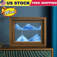 Moving Sand Art Liquid Motion 3D Deep Sea Scene Flowing Sand Solid Wood Frame picture