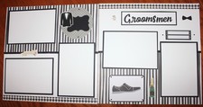 wedding Groomsmen scrapbook layout: 2 pages each 12 x 12 handmade premade picture